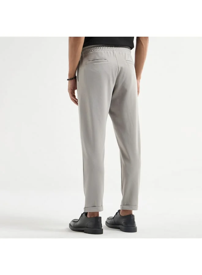Splash FAV Textured Regular Fit Pants with Flexi Waist and Pockets