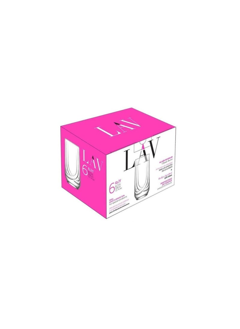 LAV - Lav Elit Long Juice Glass Set of 6Pcs 330ml-Turkey Made - Image 1