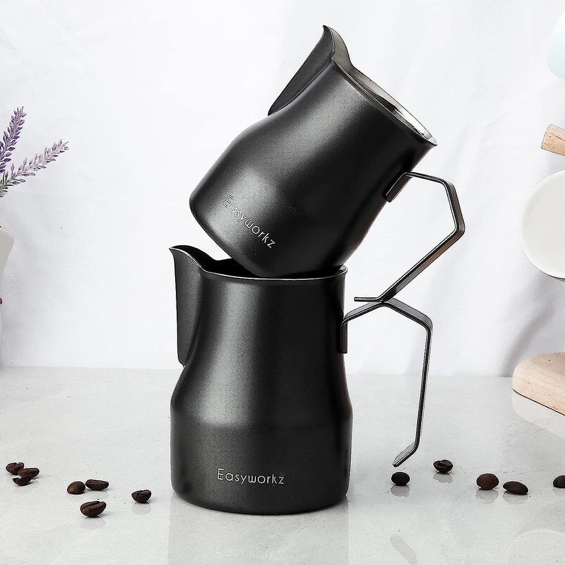 Easyworkz Espresso Steaming Pitcher Stainless Steel 12 oz Coffee Frothing Picther Milk Jug Cappuccino Latte Art Cup - Image 4