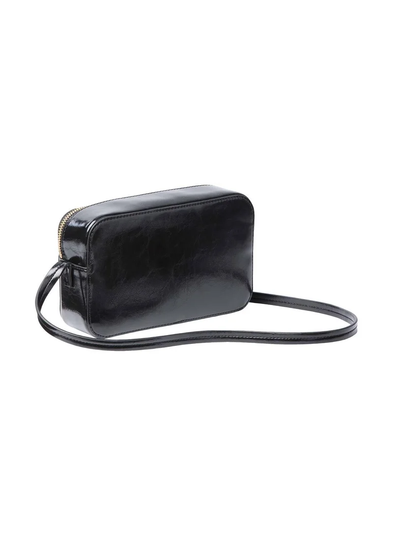 Glossy Foil Logo Crossbody Camera Bag