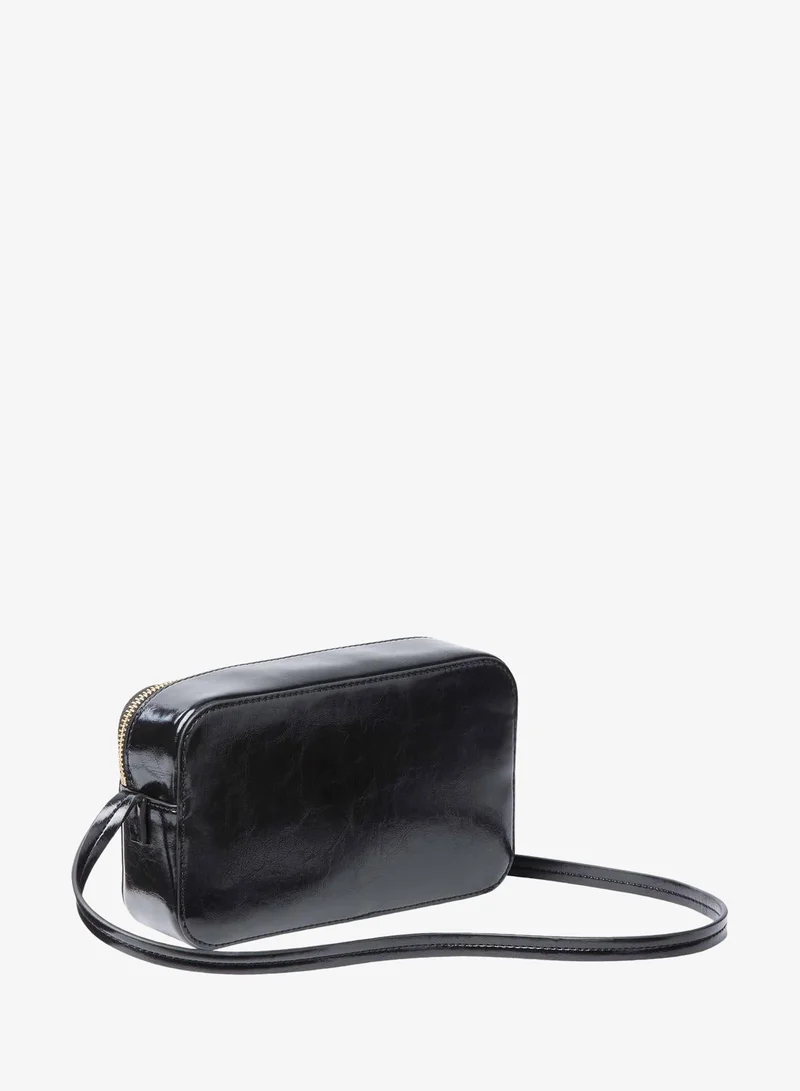 Glossy Foil Logo Crossbody Camera Bag