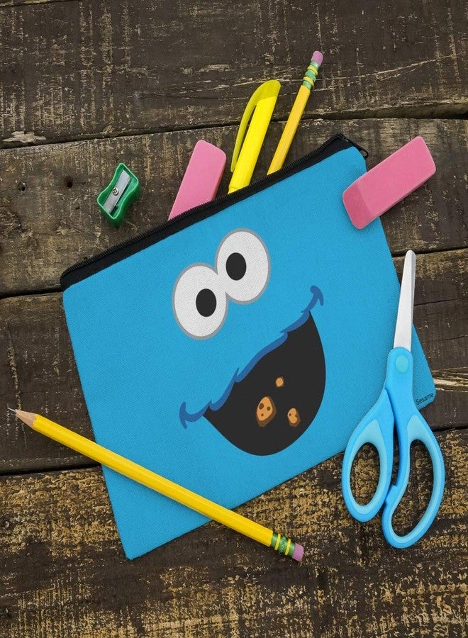 GRAPHICS & MORE Sesame Street Cookie Monster Face Pencil Pen Organizer Zipper Pouch Case - Image 2