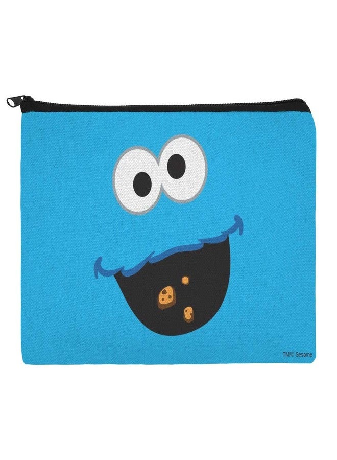 GRAPHICS & MORE Sesame Street Cookie Monster Face Pencil Pen Organizer Zipper Pouch Case - Image 1
