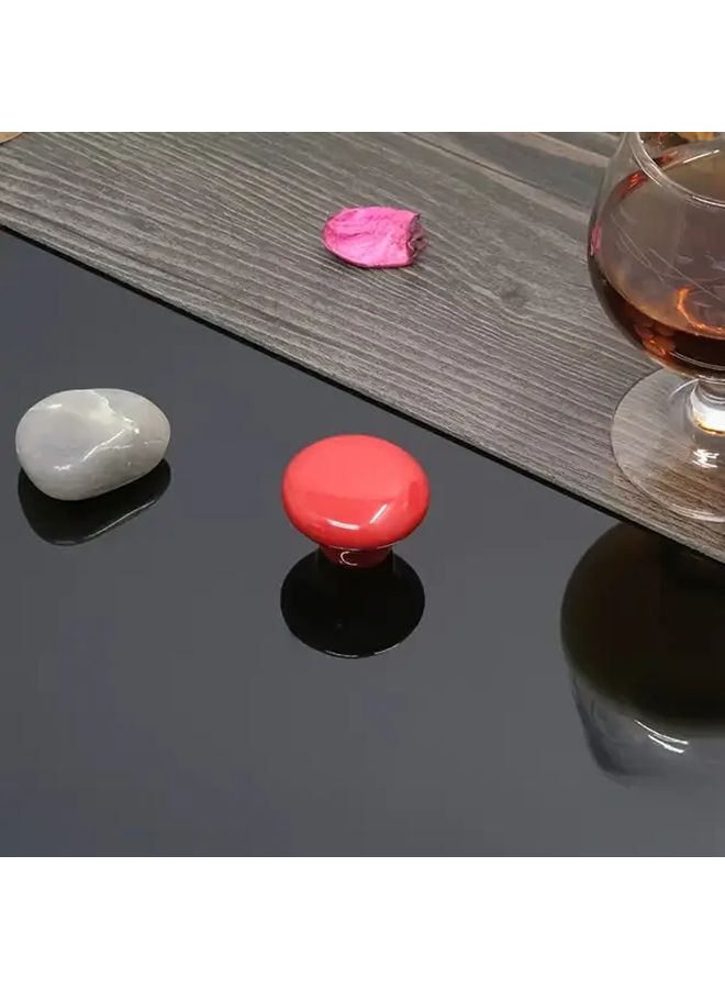 Red Ceramic Mushroom Shaped Cabinet Door Handle Simple Drawer Knob with Screws - Image 5