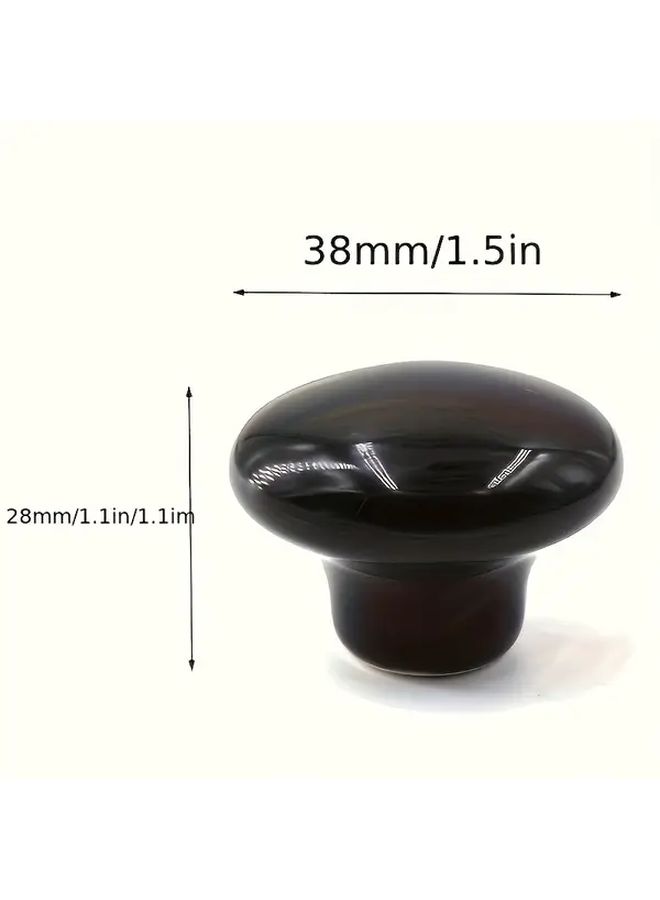 Red Ceramic Mushroom Shaped Cabinet Door Handle Simple Drawer Knob with Screws - Image 3