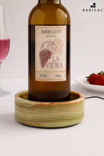 Radicaln Marble Wine Coasters 55 Inches Green Onyx Wine Bottle Coasters for Countertop Ideal Absorbent Cork Holder for Champagne Bottles - Image 3