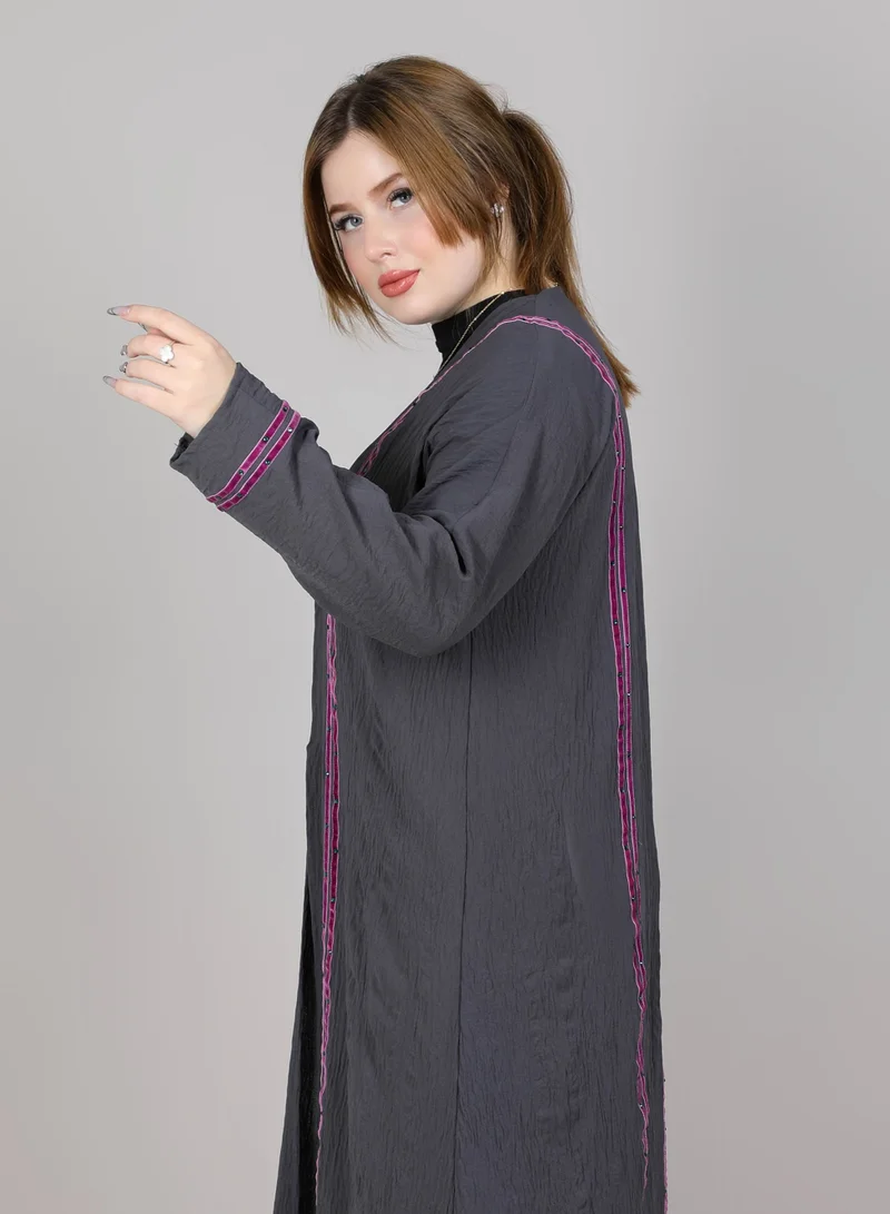 أم سكوير فاشن MSquare Fashion V Neck Open Abaya
