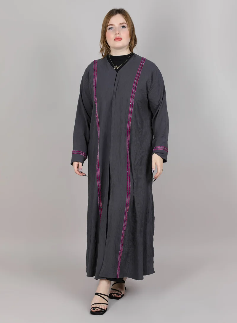 أم سكوير فاشن MSquare Fashion V Neck Open Abaya