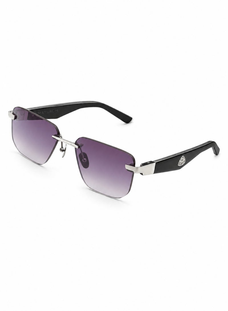MAYBACH Rimless Sunglasses for Men & Women – Purple Gradient Designer UV400 Shades with Silver Frame & Frameless Geometric Lens - Image 2