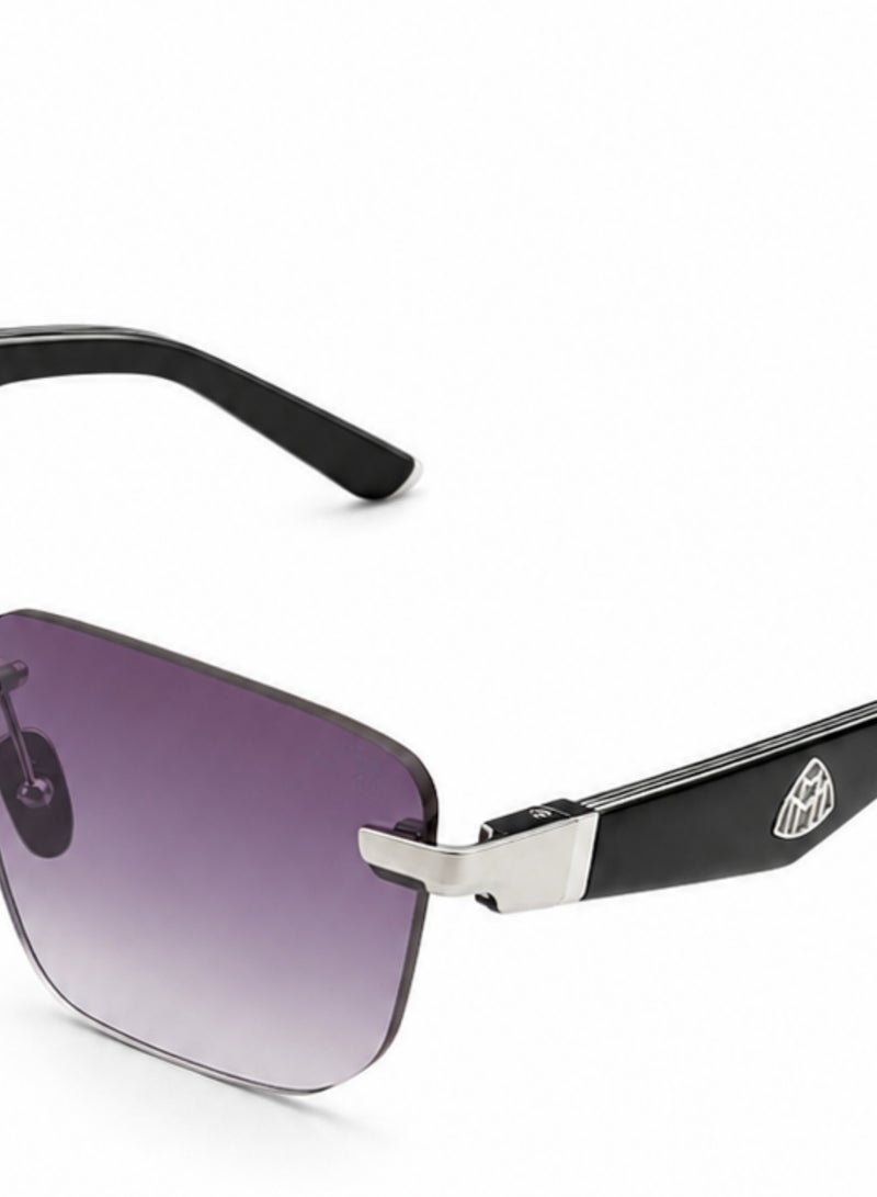 MAYBACH Rimless Sunglasses for Men & Women – Purple Gradient Designer UV400 Shades with Silver Frame & Frameless Geometric Lens - Image 3