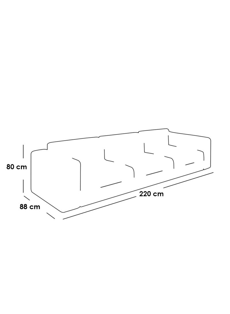 Betak Swedish Wood and Velvet 3 Seaters Sofa- Orange - Image 2