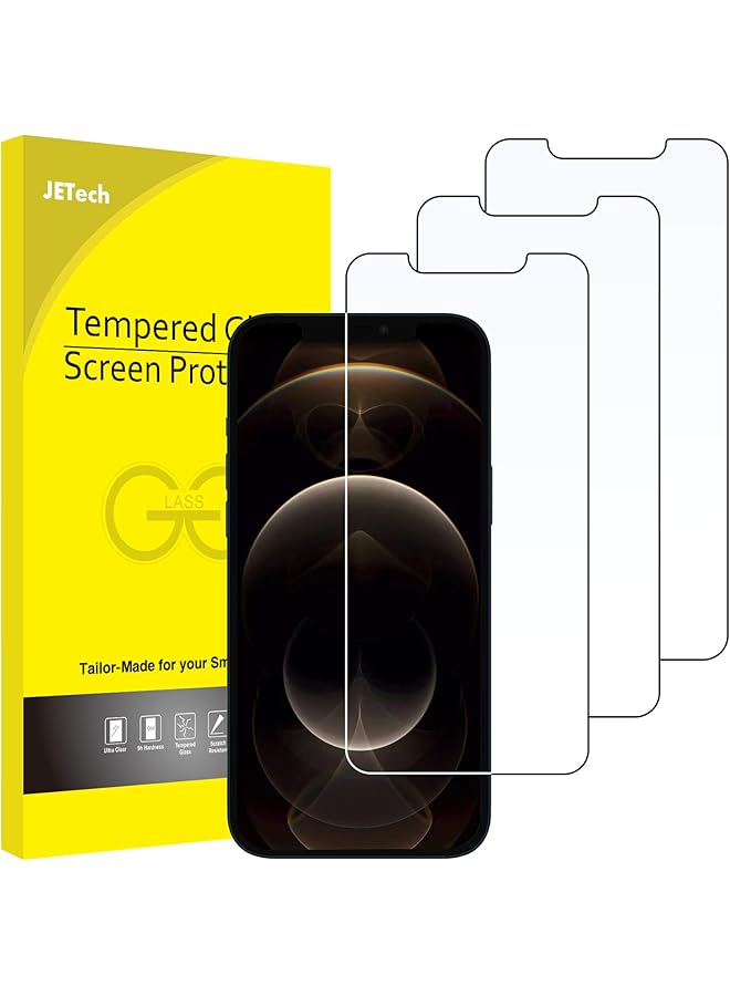 جي تيك واقي شاشة لهاتف آيفون 12 برو ماكس 6.7 بوصة من الزجاج المقوى، عبوة من 3 قطع - Image 1