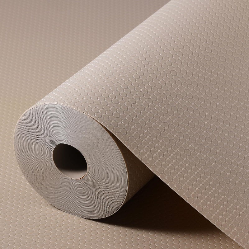 StaHom Beige Shelf Liners for Kitchen Cabinets Non Adhesive Drawer Liner for Bathroom Waterproof Refrigerator Liners for Shelves Fridge Plastic Mats Cabinet Cupboard Liner 11.8 x 59 Inches - Image 1