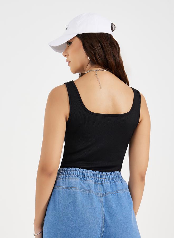 Take Two Rib Square Neck Basic Bodysuit - Image 5