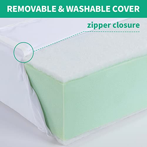 HOMBYS Couch Cushion Replacement Wrapped with Polyester Batting, High Density Couch Cushions Inserts with Dacron Fiber Layer,Upholstery Cushion Padding with Removable Cover,6 inch Thick,24"x24",1 Pcs - Image 5