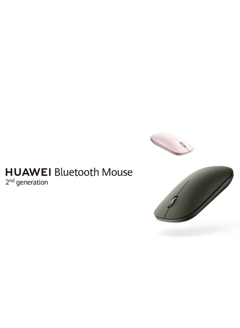 هواوي - هواوي ماوس بلوتوث (الجيل الثاني)، بلوتوث 5.0/LE، ويندوز 10/8.1، macOS 10.10، iOS 13.1، HarmonyOS 2.0 أو أحدث، Android 5.0 أو أحدث، Linux، بطارية AA، 1200/4200 نقطة لكل بوصة، أخضر زيتوني - Image 1