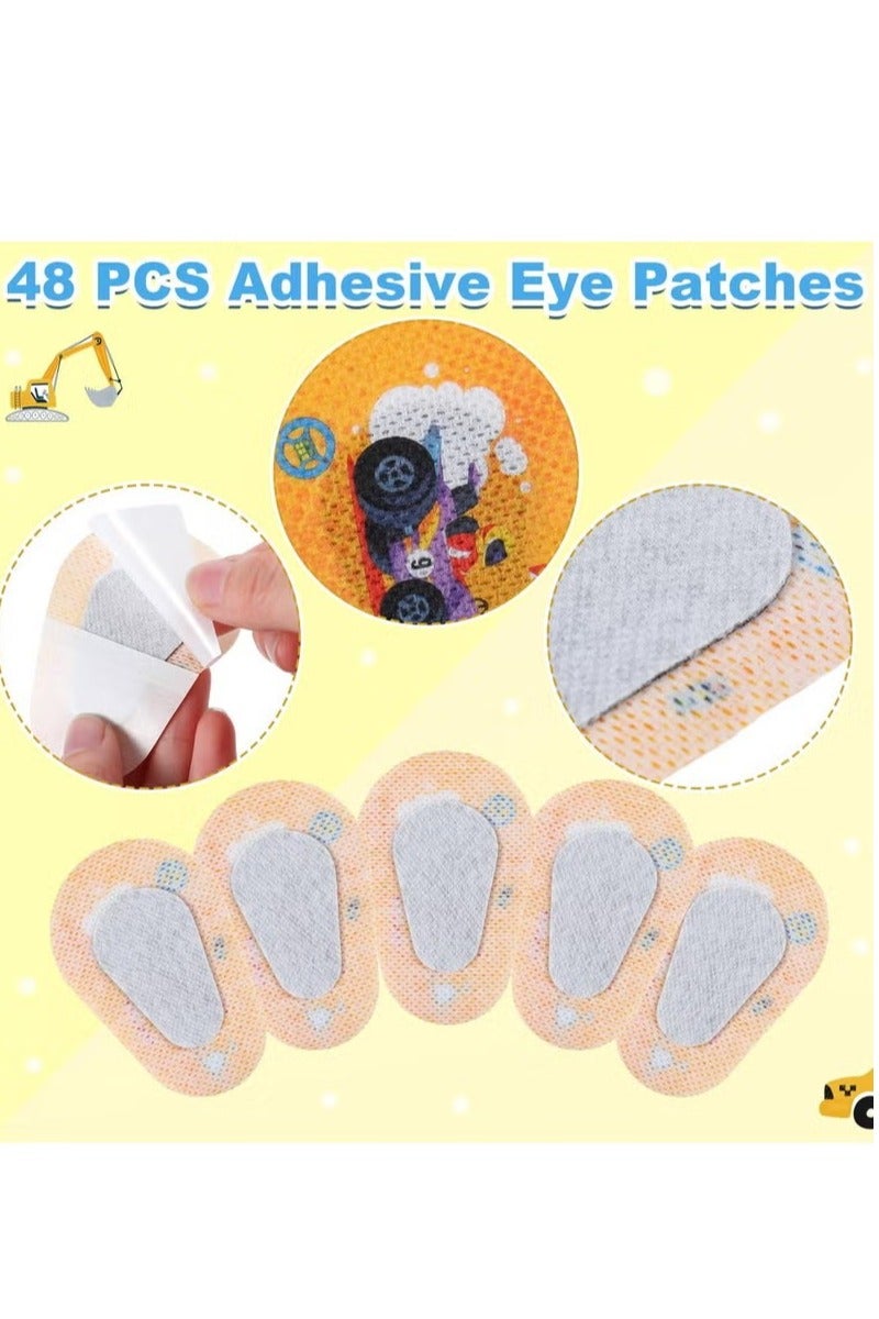 Unewshi Adhesive Eye Patches for Kids, 48 Pcs Adhesive Eye Patches for Kids Boys 16 Styles Eye Patches Latex Free Eye Pad Bulk Light Blocking Fun Cute Boys Designs Cotton Adhesive Bandages for Boys Toddler - Image 4