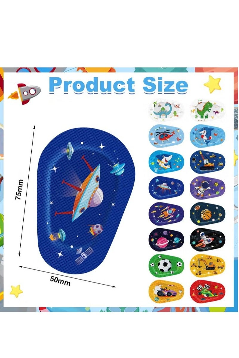 Unewshi Adhesive Eye Patches for Kids, 48 Pcs Adhesive Eye Patches for Kids Boys 16 Styles Eye Patches Latex Free Eye Pad Bulk Light Blocking Fun Cute Boys Designs Cotton Adhesive Bandages for Boys Toddler - Image 2