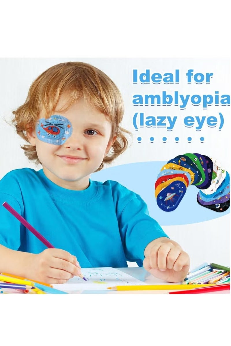 Unewshi Adhesive Eye Patches for Kids, 48 Pcs Adhesive Eye Patches for Kids Boys 16 Styles Eye Patches Latex Free Eye Pad Bulk Light Blocking Fun Cute Boys Designs Cotton Adhesive Bandages for Boys Toddler - Image 3