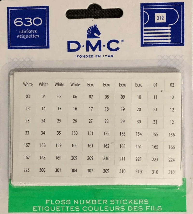 DMC Floss Number Stickers, 630/Pkg
