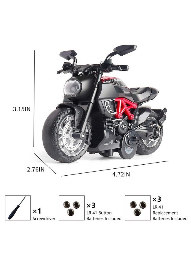 MING YING 66 MING YING 66 Toy Motorcycle - Pull Back Toy Cars with Sound and Light Toy,Motorcycle Toy for Kids,Motorcycle Toys for Boys Age 3-9  - Image 2