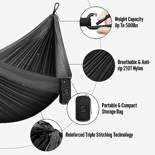 Grassman Camping Hammock Double & Single Portable Hammock with Tree Straps, Lightweight Nylon Parachute Hammocks Camping Accessories Gear for Indoor Outdoor Backpacking, Travel, Hiking, Beach - Image 5