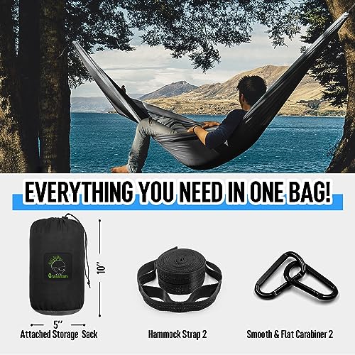 Grassman Camping Hammock Double & Single Portable Hammock with Tree Straps, Lightweight Nylon Parachute Hammocks Camping Accessories Gear for Indoor Outdoor Backpacking, Travel, Hiking, Beach - Image 4