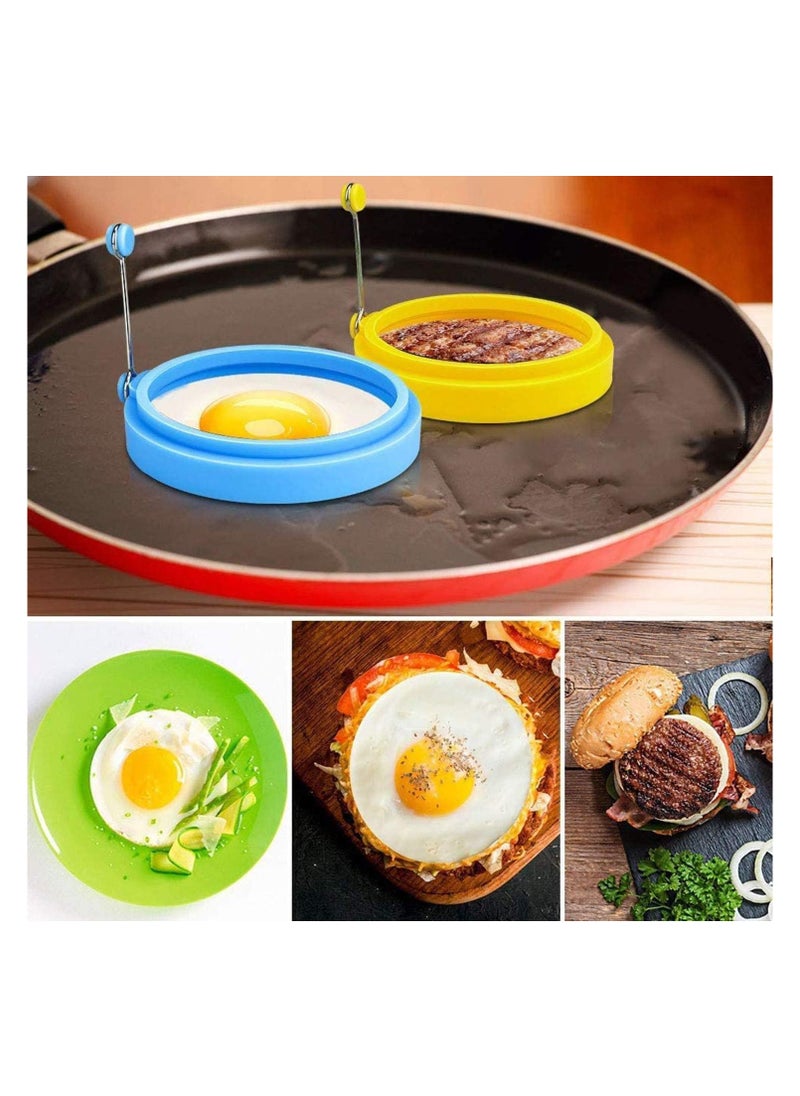Bukela - Egg Ring, Fried Egg Mold, Egg Separator, Reusable Cooking Rings, Silicone Non-Stick Egg Shaper Ring with Egg and Pancake Non Stick Cooking Tool, Kitchen Cooking Tools (4 Pcs) - Image 1