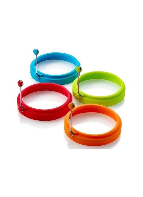 Egg Ring, Fried Egg Mold, Egg Separator, Reusable Cooking Rings, Silicone Non-Stick Egg Shaper Ring with Egg and Pancake Non Stick Cooking Tool, Kitchen Cooking Tools (4 Pcs)