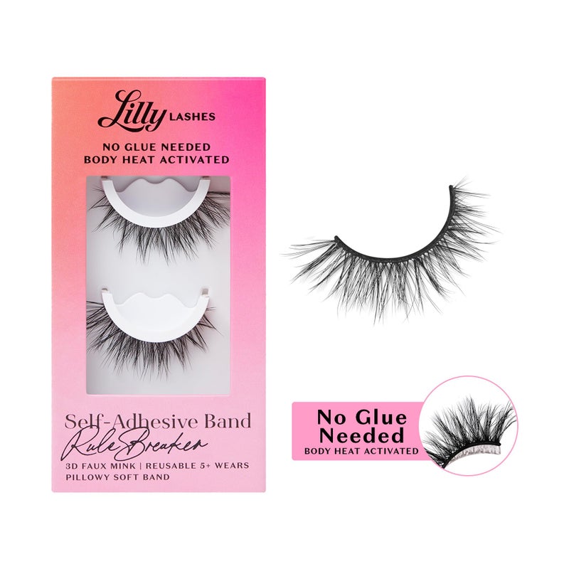 Lilly Lashes رموش ليلي لاش 3D ذاتية اللصق، لا حاجة للصمغ، رموش مضغوطة تعمل بحرارة الجسم، رموش ذاتية اللصق قابلة لإعادة الاستخدام حتى 5 مرات، سهلة التطبيق والإزالة (مخالف للقواعد) - Image 1