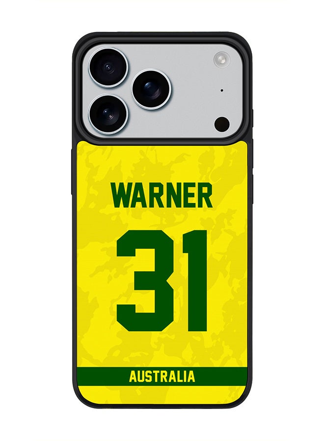 Stylizedd iPhone 17 Pro Case, [Compatible with MagSafe] Slim Magnetic cover Phone Case iPhone 17 Pro -Australia David Warner, Jersey No 31 - Image 1