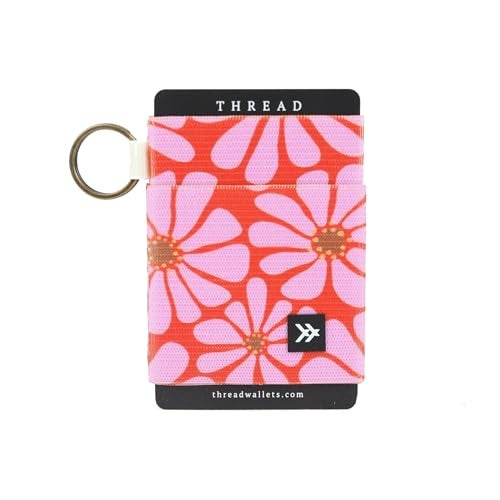 Thread Wallets Ultra Slim Minimalist Card Holder Wallet for Men and Women (Red/Pink, One Size) - Image 1