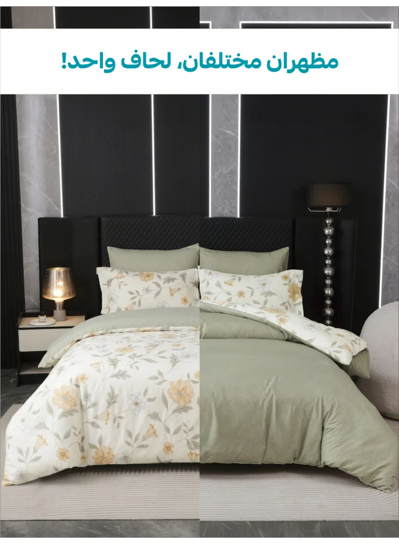 Donetella KING (200x200 cm) Printed Duvet Set, King Size Fits 200x200 cm – 6-Pcs Bed Set, 130 GSM Brushed Microfiber Fabric, 1 Duvet Cover, 1 Fitted Sheet, 2 Pillow Shams, 2 Pillowcases (Filler Not Included)  | Best Price UAE