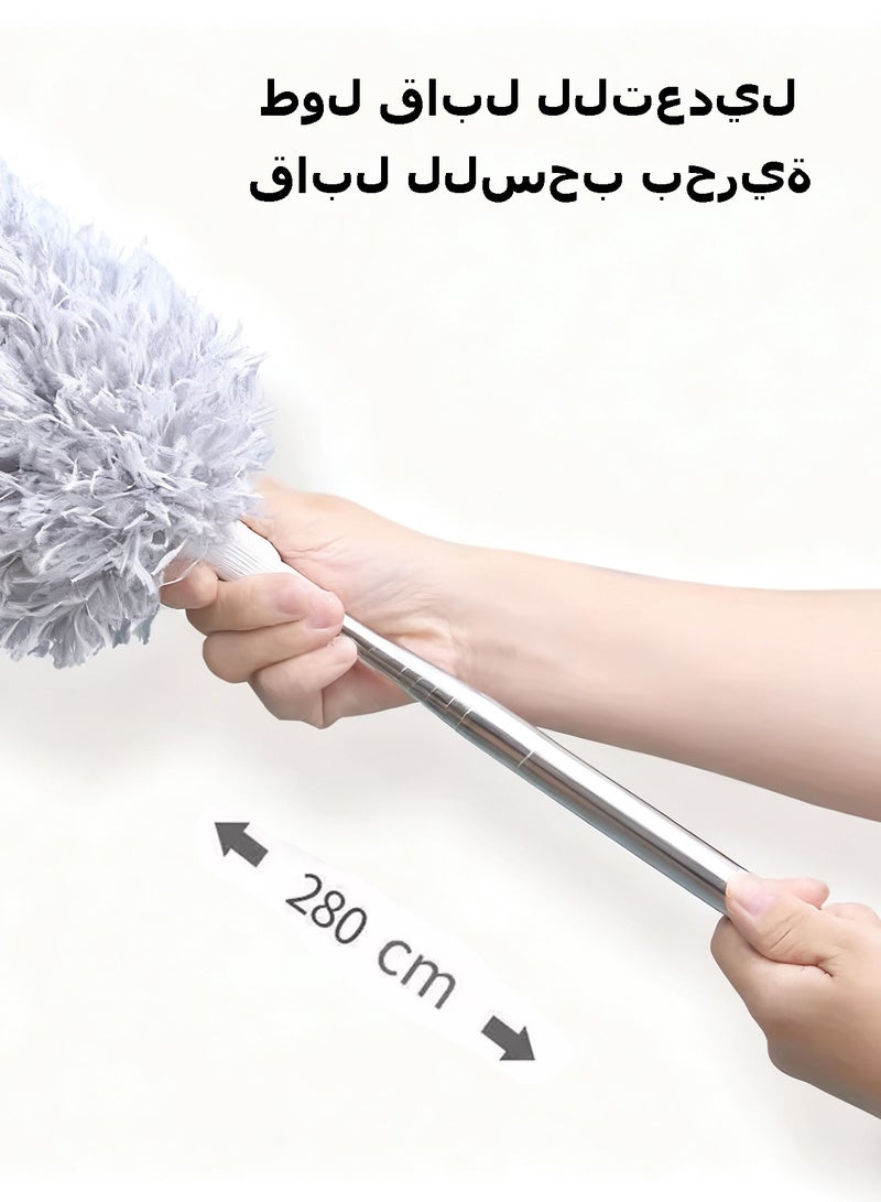 WEMART Extra Long Microfiber Duster with Extension Pole (30 to 96 inches), Bendable Feather Duster for High Ceiling Fan, Washable Cobweb Duster with Stainless Steel Telescopic Pole for Cleaning Blinds, Roof - Image 4