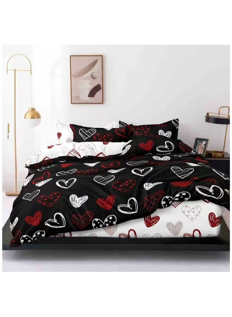 AL RAID 6-Piece King Size, Hotel Luxury Feel, Wrinkle & Fade Resistant 1xDuvet Cover 220x240cm, 1xFitted Sheet 200x200+30cm, 4xPillow Case 50x75cm