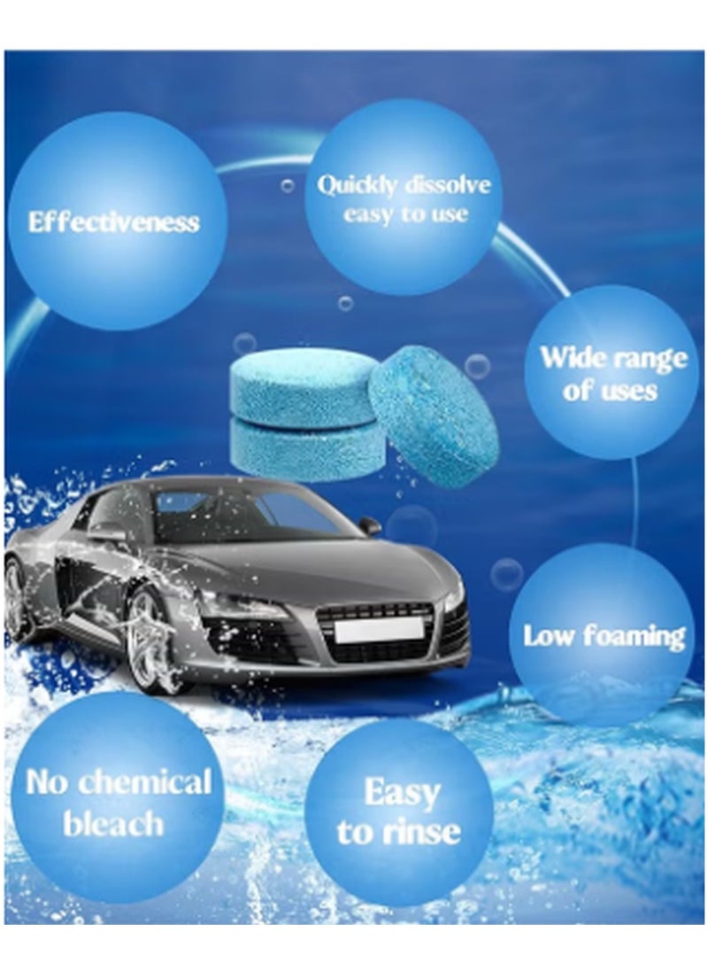 50 Pieces Car Windshield Glass Concentrated Washer Tablets Windshield Washer Fluid Solid Car Effervescent Tablets Glass Solid Wiper Cleaning Tablets for Car Kitchen Window
