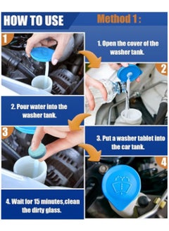 Kimaya 50 Pieces Car Windshield Glass Concentrated Washer Tablets Windshield Washer Fluid Solid Car Effervescent Tablets Glass Solid Wiper Cleaning Tablets for Car Kitchen Window  - Image 4