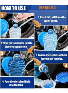 Kimaya 50 Pieces Car Windshield Glass Concentrated Washer Tablets Windshield Washer Fluid Solid Car Effervescent Tablets Glass Solid Wiper Cleaning Tablets for Car Kitchen Window  - Image 5
