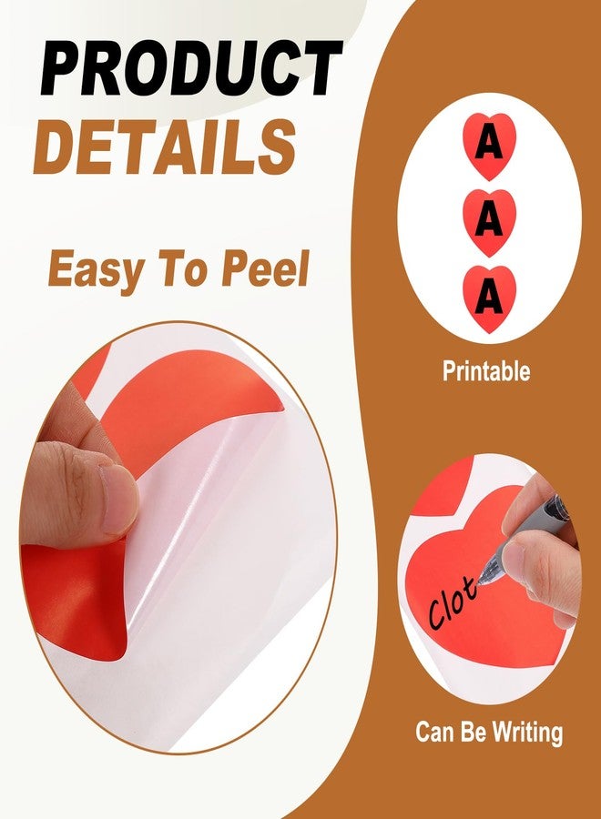 PATIKIL 4 Inch Heart-Shaped Label Sticker, 100Pcs Removable Colorful Dot Stickers Labels Self Adhesive Circle Tags for Office Price Tags Storage Boxes Notebooks, Red - Image 3