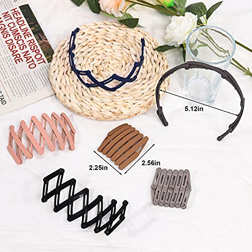 KesaPlan 6PCS Retractable Pocket Hair Band, Spring Wavy Foldable Headband No Slip, Compact Portable Adjustable Hair Hoop for Women Girl Washing Makeup Travel Outdoor, Fashion Hair Accessories - Image 2