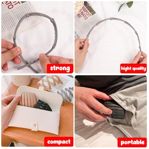KesaPlan 6PCS Retractable Pocket Hair Band, Spring Wavy Foldable Headband No Slip, Compact Portable Adjustable Hair Hoop for Women Girl Washing Makeup Travel Outdoor, Fashion Hair Accessories - Image 4