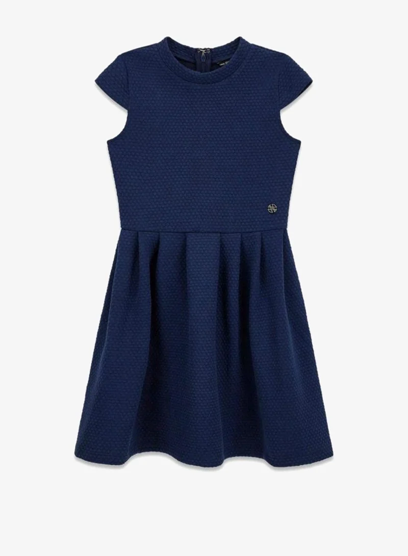 GUESS Youth Fit And Flare Knit Short Sleeve Midi Dress