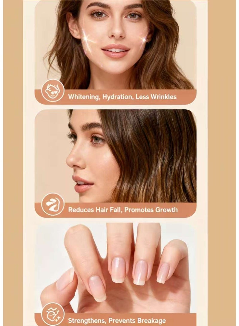 السطر الأول LINE ONE كولاجين هيدروليزد 120 كبسولة مع فيتامين سي للنساء - يدعم صحة الشعر، البشرة، الأظافر، المفاصل والعظام، مكمل غذائي غير منكّه - Image 2