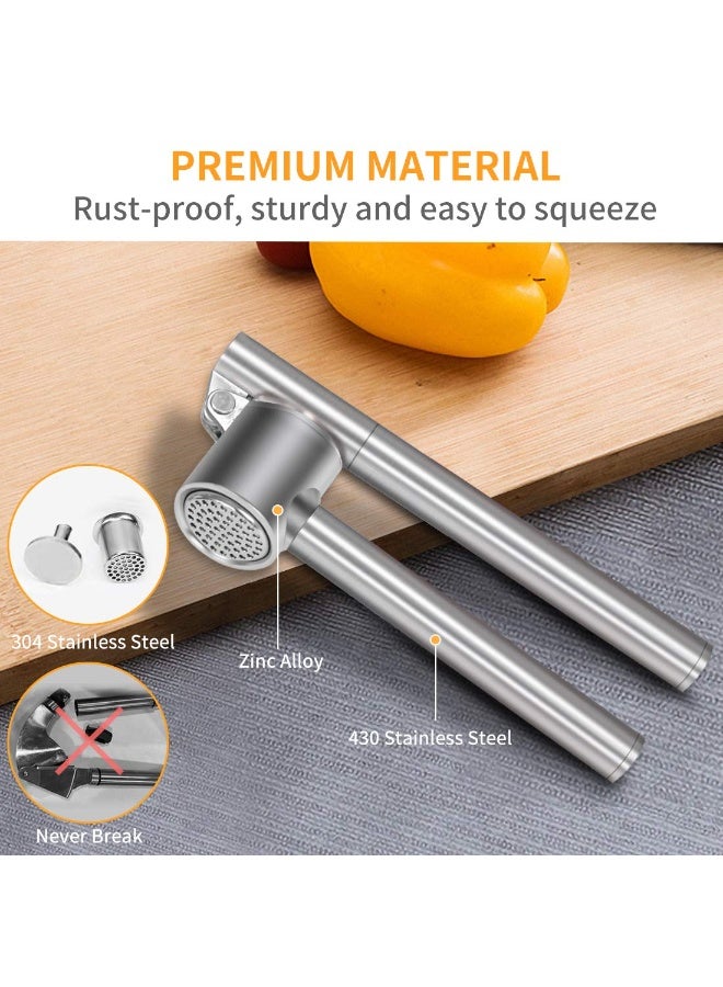 Kibee Garlic Press – 304 Stainless Steel Garlic Crusher with Peeler, Detachable, Heavy-Duty & Rust-Resistant Design for Extracting More Garlic Paste from Each Clove - Image 3