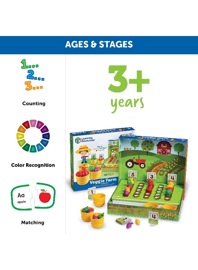 ليرننج ريسورسز مجموعة فرز مزرعة الخضروات من Learning Resources، نشاط رياضيات عملي للعد والفرز والتعرف على الألوان، للأعمار من 3 سنوات فما فوق - Image 4