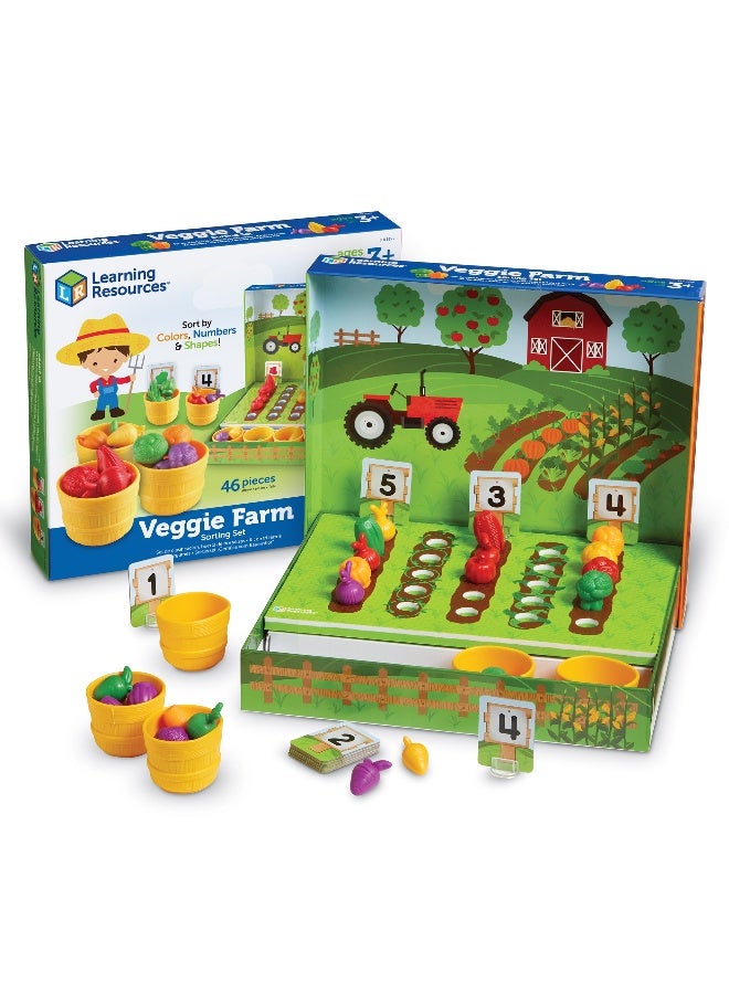 ليرننج ريسورسز مجموعة فرز مزرعة الخضروات من Learning Resources، نشاط رياضيات عملي للعد والفرز والتعرف على الألوان، للأعمار من 3 سنوات فما فوق - Image 1