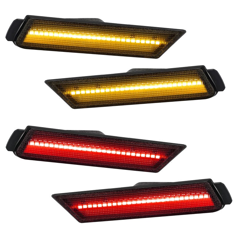 Partsam Smoked Lens LED Side Marker Lights Front Rear Bumper Marker Lamps Reflectors Compatible with Camaro 20102015Pack of 4 2 x Amber 2 x Red