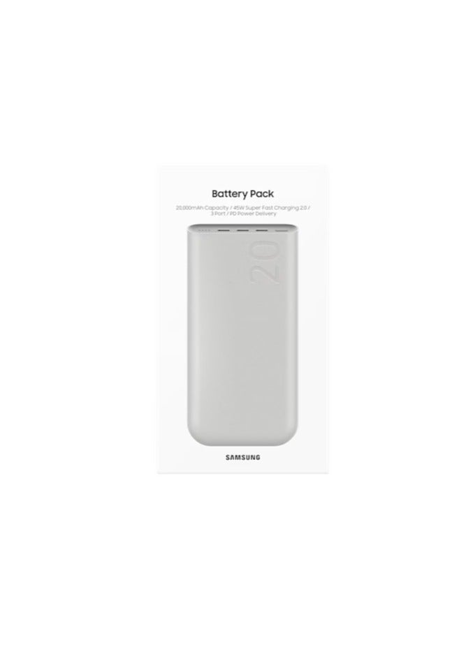 Samsung 20.0 mAh SAMSUNG EB-P4520XUEGIN 20000 mAh 45W Fast Charging Power Bank (2 Type C Ports, Supports PD 3.0, Beige) beige - Image 4
