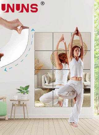3D Mirror Wall Sticker Tiles, Non-Breakable Acrylic Full Length Wall Mirror Tiles, 12 Inchx4Pcs Flexible Plastic Mirror, Full Body Mirror Tiles For Bedroom, Home Gym, Home Wall Decor - view 2