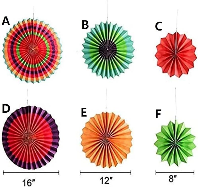 4 مجموعات من المراوح الورقية الملونة ديكور خلفية حفلة عيد الميلاد كرنفال ديكورات للأطفال للقيام بها بنفسك - Image 2